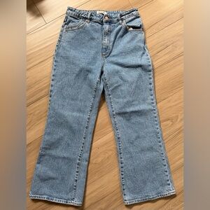 ROLLA'S East coast Crop Flare Light Blue High-Rise Wide Leg Jeans 31/13 no stret